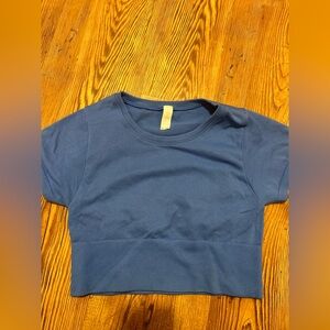 Offline by Aerie Royal Blue crop workout tee size small
